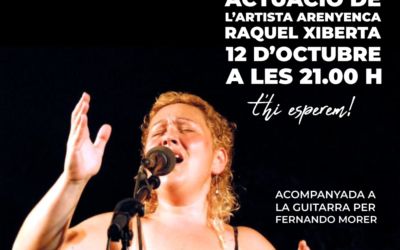 T’esperem al concert de l’artista arenyenca Raquel Xiverta, acompanyada a la guitarra per Fernando Morer